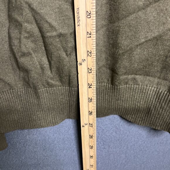 EDDIE BAUER 1/4 Zip UP‎ Mock Neck Green Cashmere Blend Sweater Men's Large Tall - Picture 8 of 9